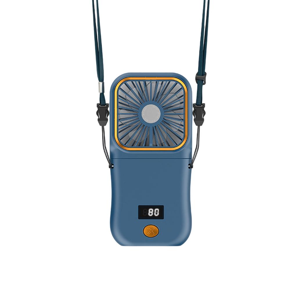 Portable Neck Fan USB Rechargeable Cooling Fan Digital Display Mini Ventilador Folding Hanging Neck Cooler Mute Neckband Fan