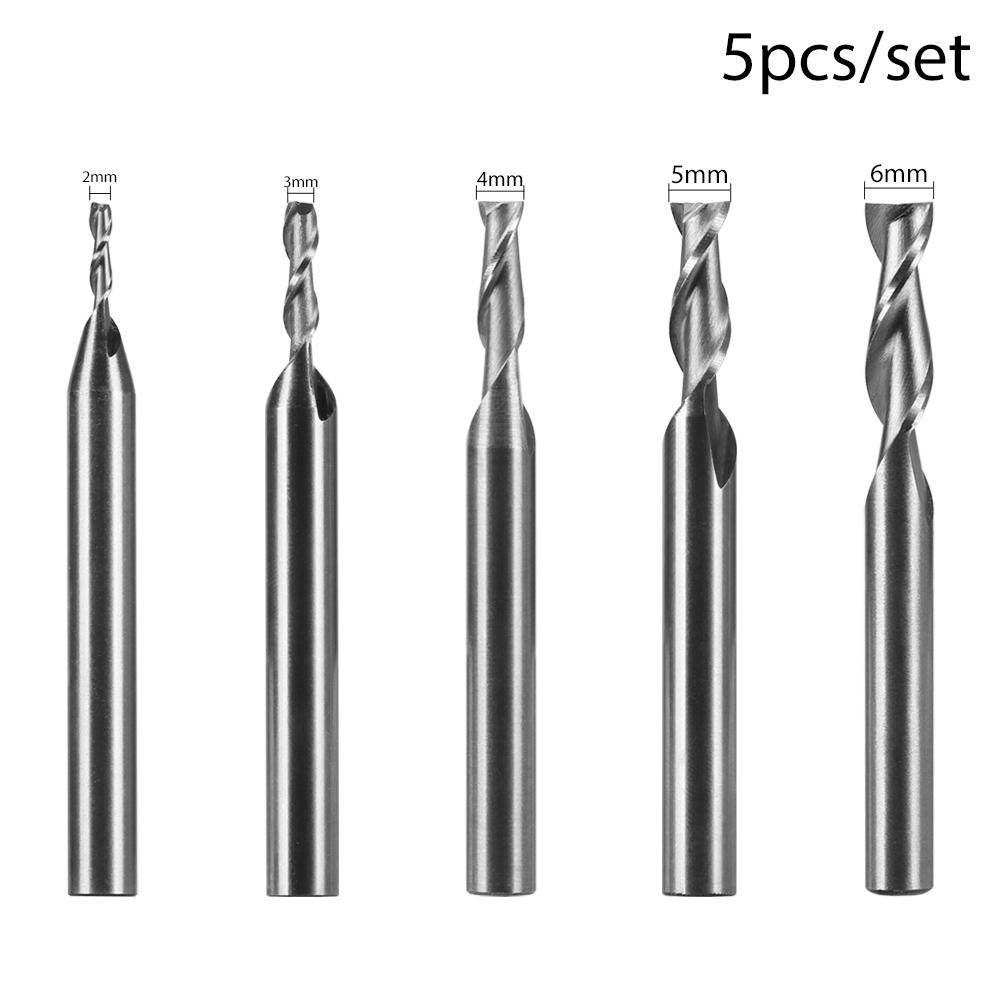 1/5pcs High Quality 1-12mm Machine Tool Wood-Cutter Tools CNC Straight Shank Milling Cutters Mill Cutter Woodworking Drill Bits