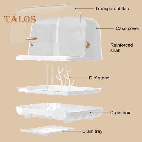 Baby Bottle Drying Rack with Cover 360-Degree Sealing Kitchen Cabinet Organizer Bottle Holder for Valves Straws Nipples Space-Saving Countertop Dryer