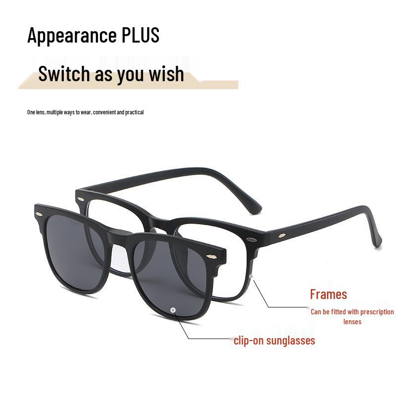 2346 Retro Magnetic Clip-on Polarized Sunglasses Set for Men & Women - In Stock