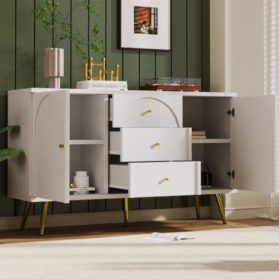 Schlafzimmertisch Metallbeine Schminktisch mit Schubladen Große Kapazität Ergonomischer Griff Make-up Schminktisch Einfach zu montieren Wohnmöbel