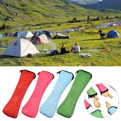 Sac à couverts de camping, sac de vaisselle portable pour l'extérieur, sac de vaisselle à fermeture éclair, étui de rangement pour couteaux, fourchettes, cuillères, pochette à couverts