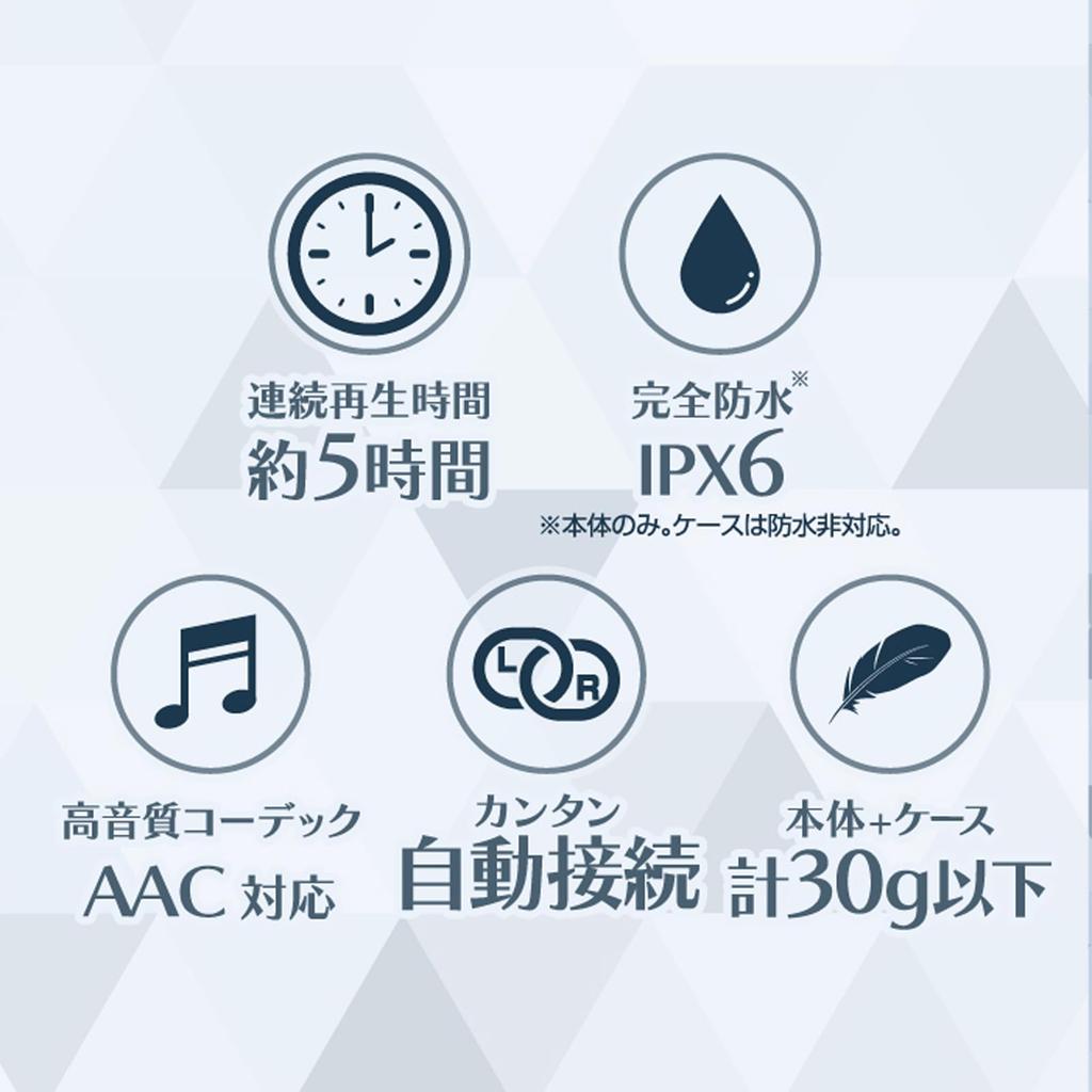 Kashimura Fully Wireless Stereo Earphones Pastel Blue NBL-131 3 Types Cute Pastel Colors Easy Good Sound Everyday Use