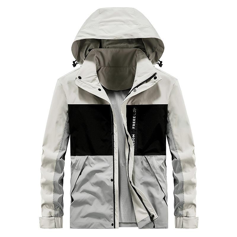 

Мужская куртка со съемной шапкой, весенняя новая куртка в тон, мужской повседневный топ 4XL