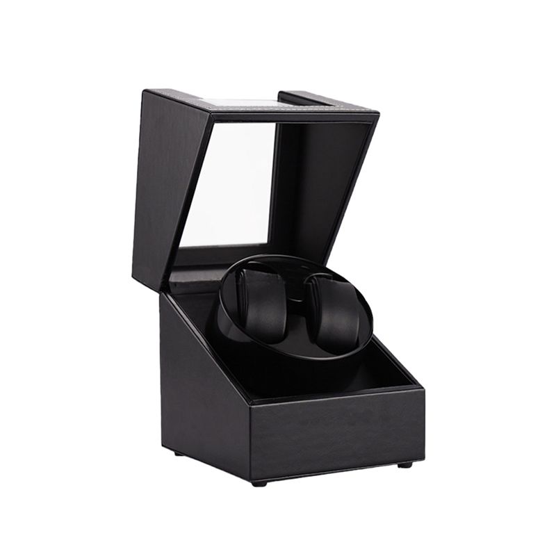A95D-Double Watch Winder For Automatic Watches Automatic Watch Winder Leather Box 2 Slots Watch Winder For Men