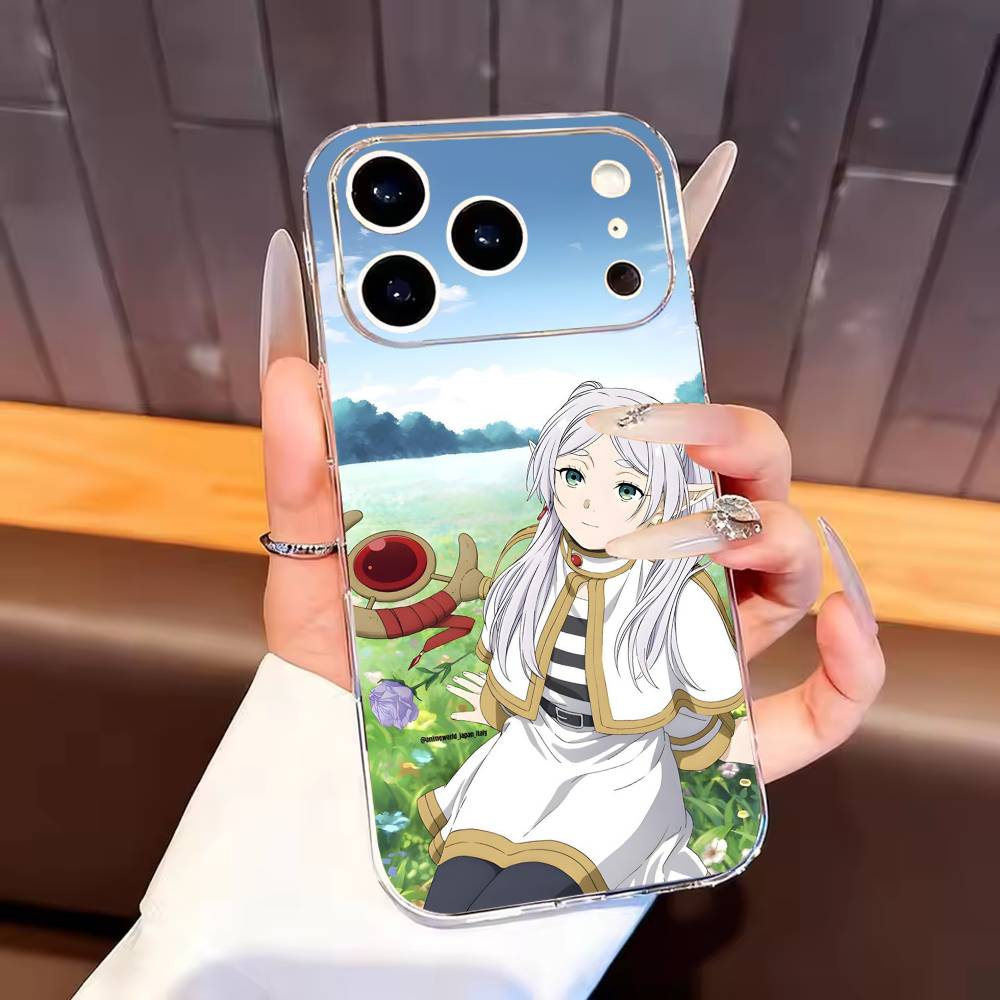 

Frieren C-Cute Black Shell Phone Case For iPhone17,16,15,14,13,12,11 Plus,Pro Max Soft Transparent Cover iPhone16pro