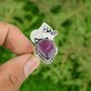 925 Sterling Silver Root Chakra Natural Star Ruby Promise Ring Jewelry US 7.75