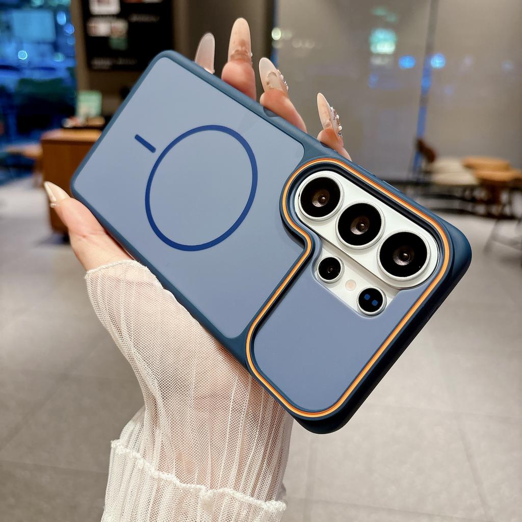 Luxury Contrast Color Frosted Magnetic Phone Case for Samsung Galaxy S26 Plus S26 S25 S24 S23 Ultra for Magsafe Shockproof Cover