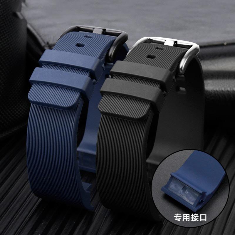 Classic 20 23mm Watch Strap for Cartier Santos Sandoz Santos 100 Series Silicone Watch Strap Rubber Men and Women Watch Accessories