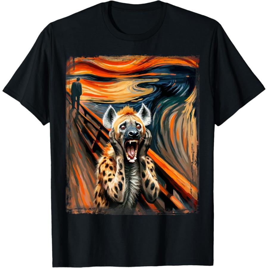 

Expressionist Scream Shirt for Hyena Lovers _ Artistic Hyena T-Shirt XXXXXL чорний