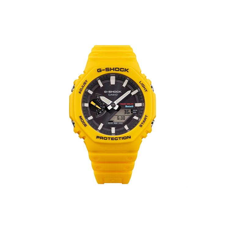 CASIO Men Liquid Crystal/Analog Dual Display Series Black Watch GA-B2100C-9APR GA-B2100C-9APR Honeycomb Yellow Case