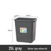 Kapuolo 25L Grey Open-Top Trash Can