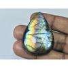 105Cts. Natural Purple Flash Labradorite Pear Cabochon Gemstone 32X46X08 MM B-314