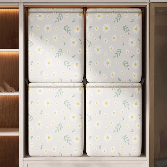 Quilt-Aufbewahrungstasche, Kleidung, Spielzeug, Organizer mit Griff, Reißverschluss, wasserdicht, großes Fassungsvermögen, wiederverwendbare Quilt-Kleidungsbehälter-Tasche