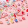 100pcs ABS Plastic Flower Shaped Beads Spacer Beads for DIY Earrings Necklaces Bracelets Phone Chains Jewelry Making Findings