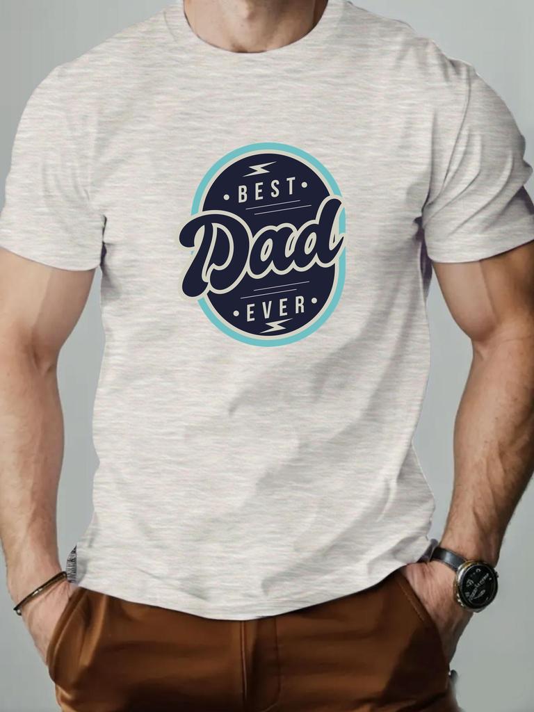 Mens cotton Tshirt BEST DAD EVER summer round neck shortsleeved graphic breathable fashion casual Tshirt