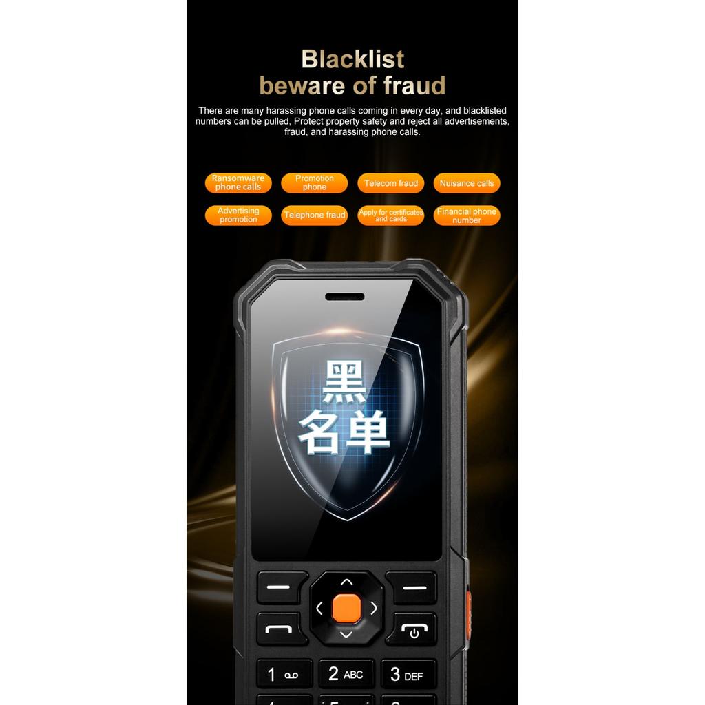 Rugged Feature Phone,2.4 Inch Screen,Triple SIM 3 Standby,Large Capacity Battery,Loud Speaker Physical Keypad Mobile Phone for Outdoor & Daily Use
