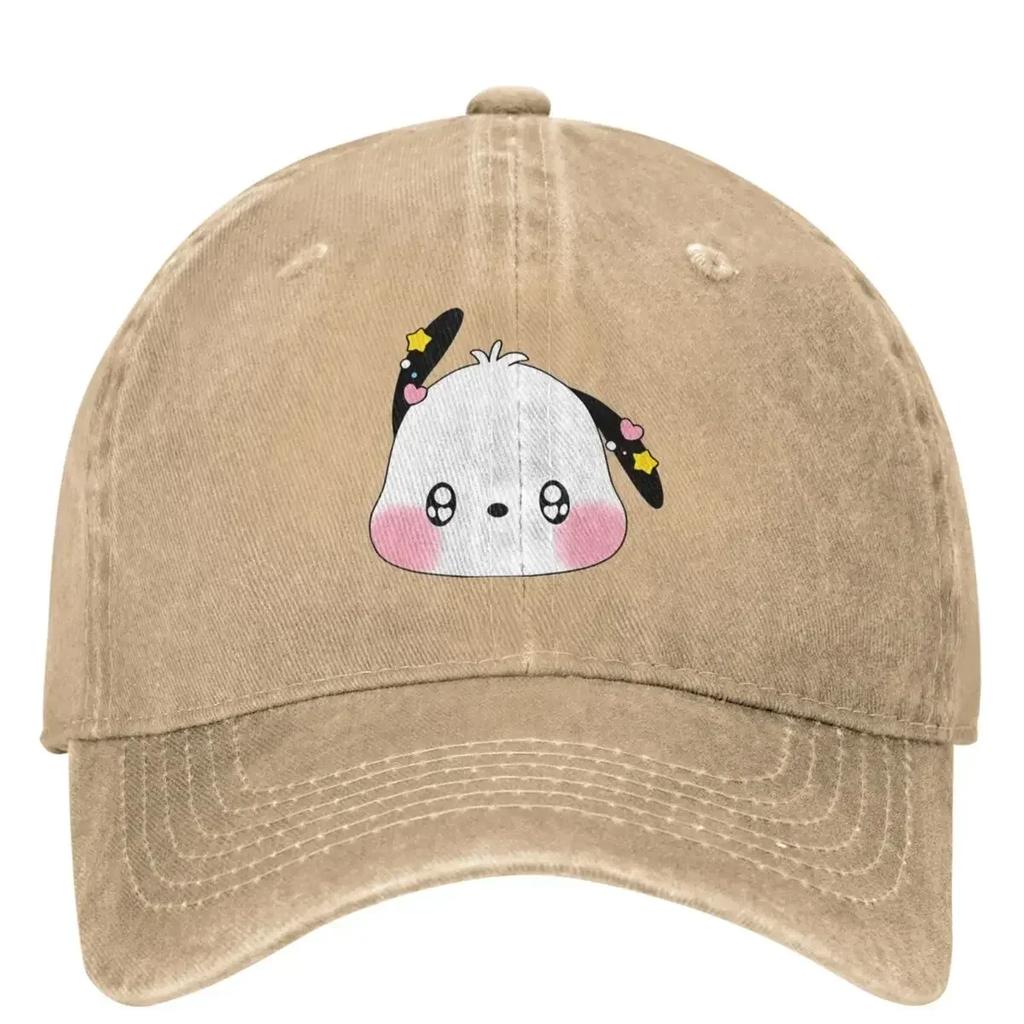 Kawaii Hund Pochacco Baseballkappe Jagd Camping Qualität Hip Hop Hüte Unisex Teenager Stilvolle Sonnenblenden Snapback Kappe