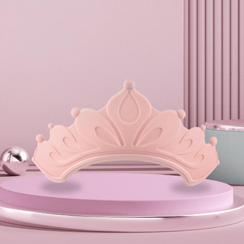 Children Waterproof Shampoo Cap Crown Baby Shower Cap Adjustable Size Cartoon Bath Visor Infant Hair Shield Ear Protection