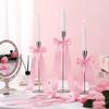 12 Pcs Candlestick Bows Decorations 13 Inch Self Adhesive Large Ribbon Bow for Candle Holder Gift Wrapping Bridal Shower Wedding Table Centerpieces