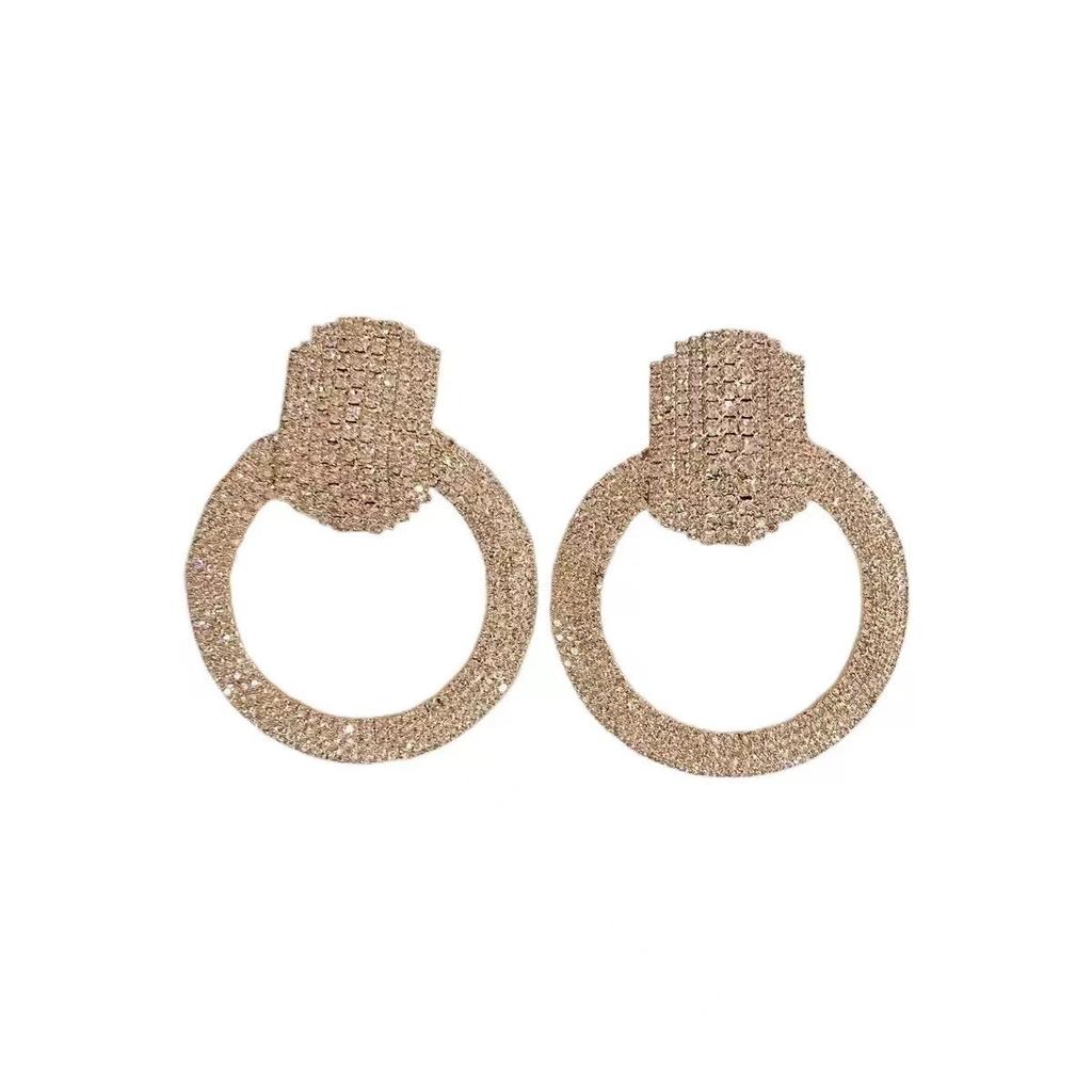 Große personalisierte Damen-Ohrstecker mit Vollbesatz aus Diamanten, Party Hochzeit, Geschenk Dekorative Ohrringe