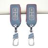 Leather Car Key Case Cover Set Fob For Mitsubishi Outlander Lancer Ex Asx Colt Grandis Pajero Sport 3 Buttons Remote Key Bag