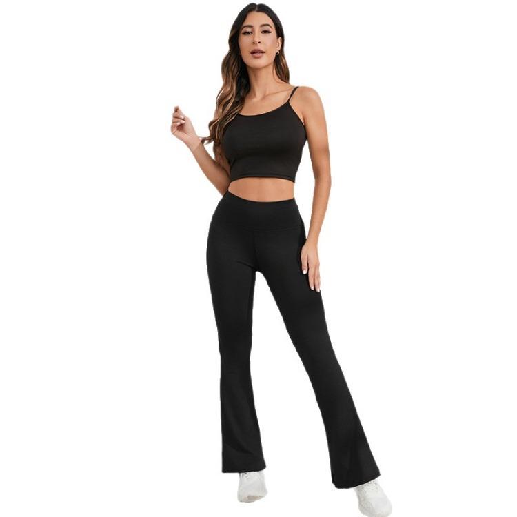 Yoga Bell-Bottom High-Waisted Butt-Lifting Leggings – Women’s Sports and Fitness Trousers with A Peach-Shaped Butt and Wide Legs