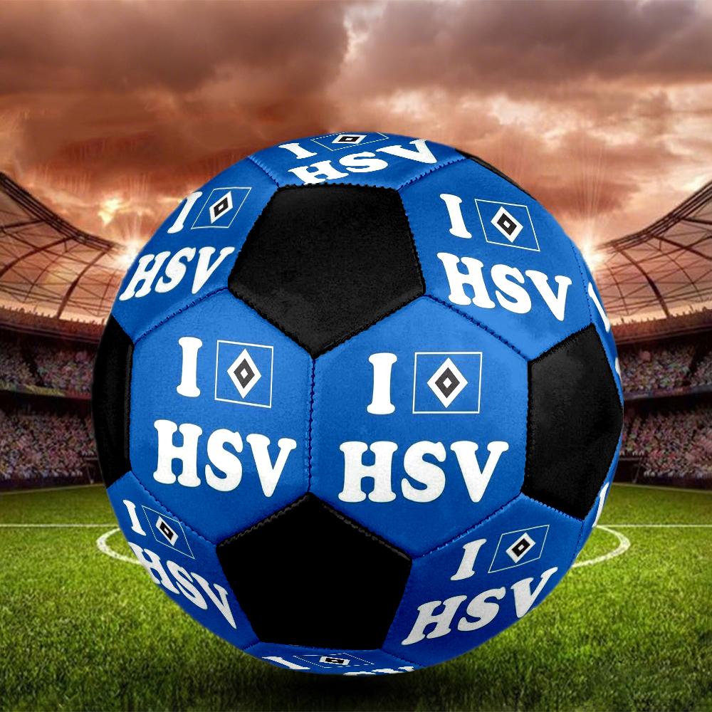 Hamburger Sportverein 2 Indoor Soccer Ball Colorful Machine Stitched PVC Size 5 Team Training Competition Ready Durable High-Bounce Cool Sports Gift