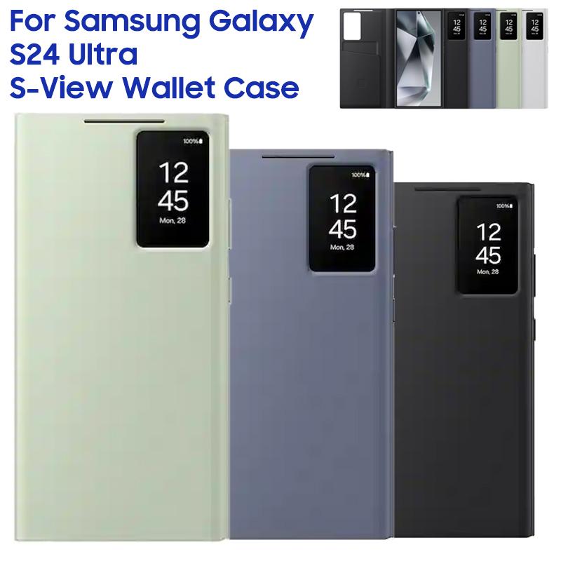 Smart View Phone Case Cover For Samsung Galaxy S24 Ultra SM-S928B Smart View Wallet Flip Case Cover