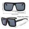 Big Oversized Square Sunglasses Punk UV400 Protection Thick Frame Sun Glasses for Women Men
