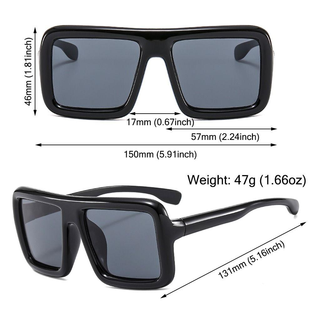 Big Oversized Square Sunglasses Punk UV400 Protection Thick Frame Sun Glasses for Women Men