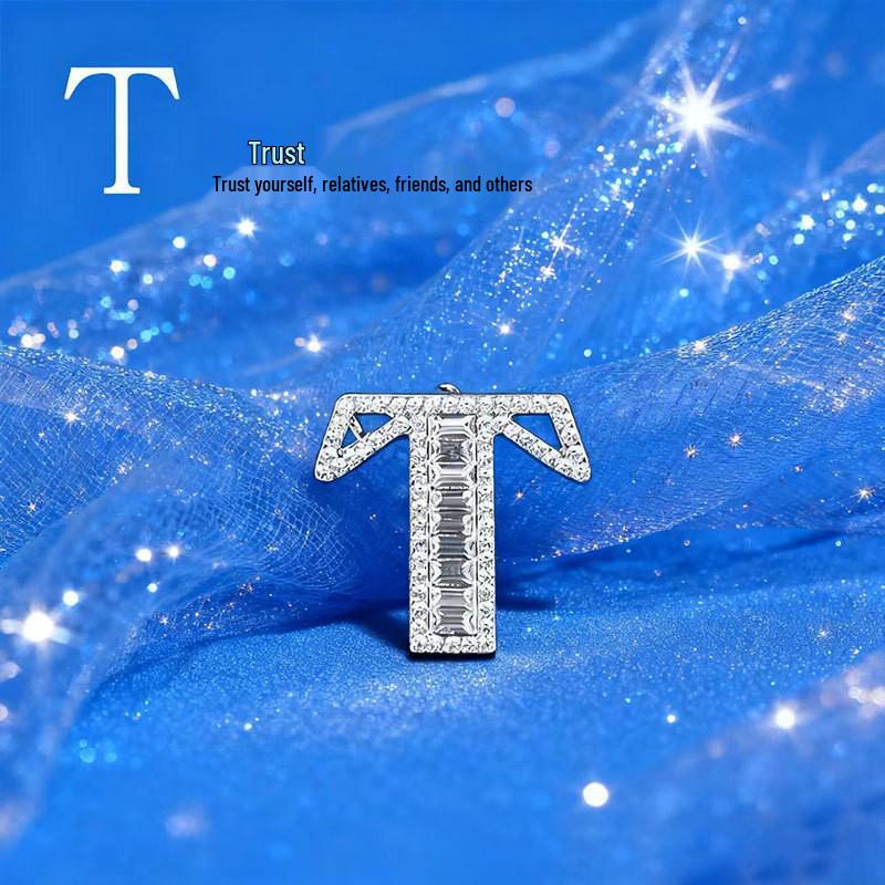 Spilla Alfabeto con Strass di Cristallo Elegante - Spilla da Bavero Unisex