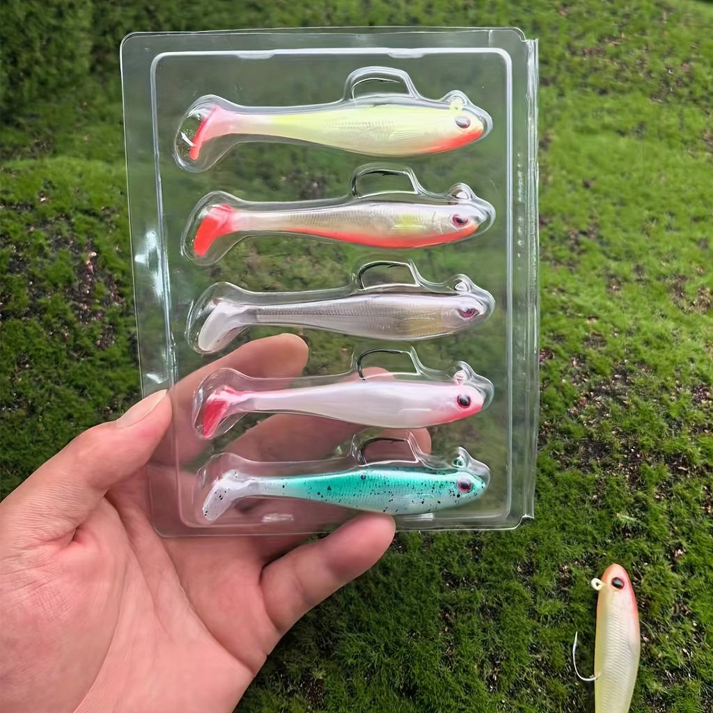 Silicone Paddle Tail Swimbait Fishing Lure, Colorful Bass Fishing Jig Heads, Trout Bait for Freshwater & Saltwater