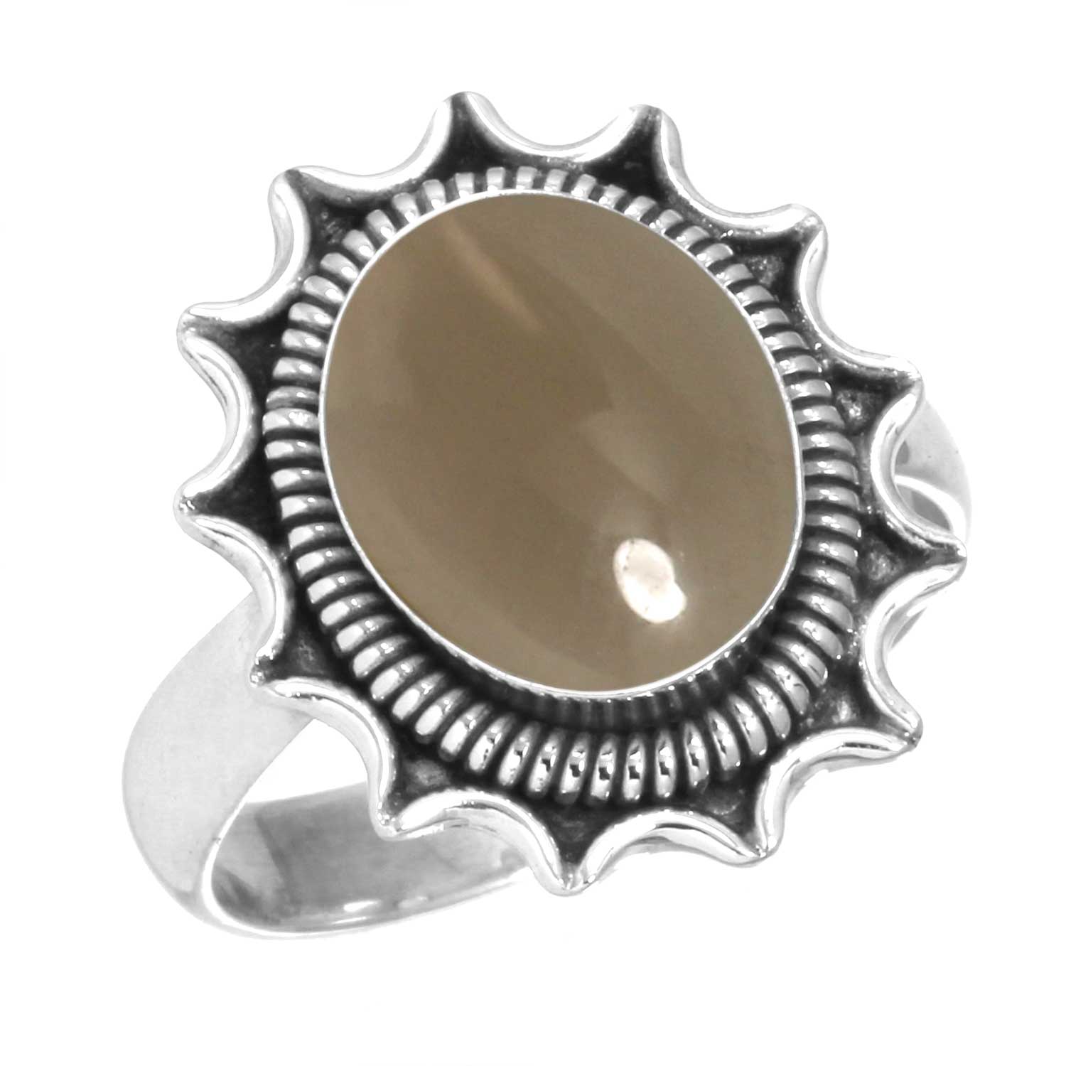 

Кольцо из стерлингового серебра 925 пробы с драгоценными камнями, ювелирные изделия ручной работы, подарок на день рождения, малахит, лунный камень, розовый кварц, красный камень, дымчатый топаз, тигровый глаз, коктейль 12.5 дымчатый топаз