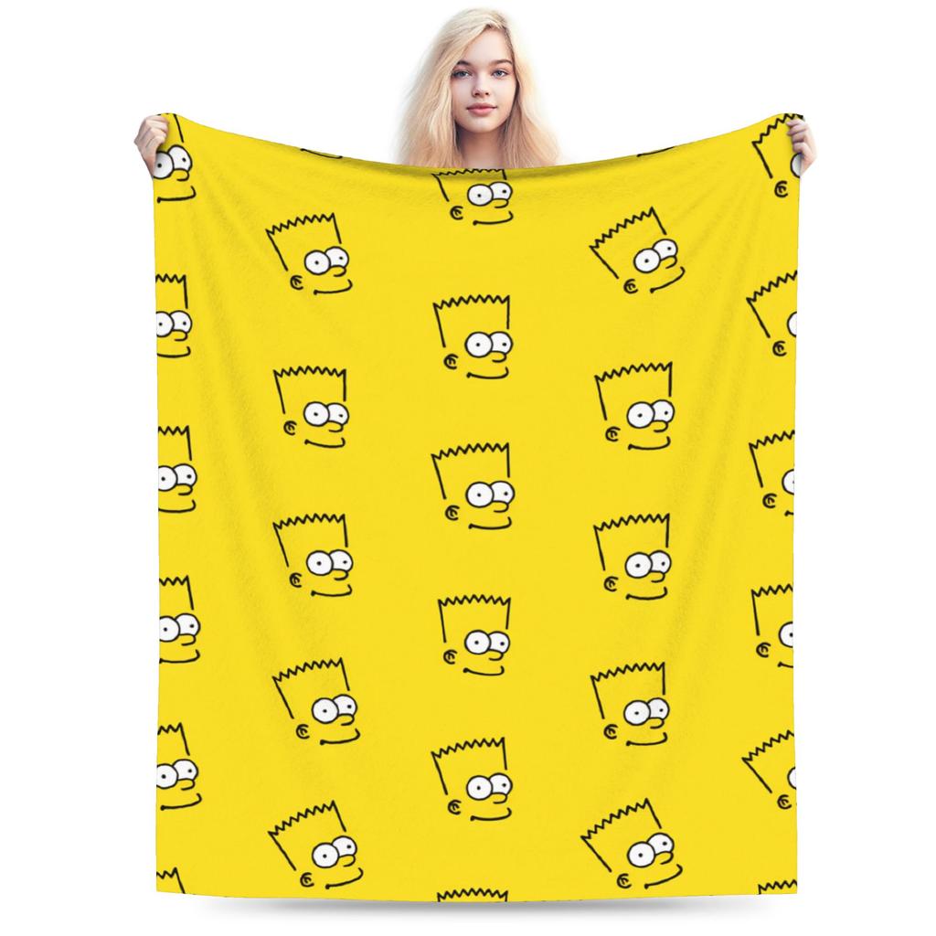 S-Simpsons Cartoon Background Throw Blanket Comfortable Novelty Blankets For Sofa Home Travel Office Flannel Bedspread Bed Cover