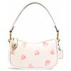 New COACH Swinger Cow Leather Mahjong Shoulder Bag Handbag Women's Pink White C3936-B4HA