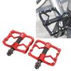 Pedały do roweru szosowego górskiego 3 łożyska Pedały rowerowe Lekkie pedały platformowe rowerowe z kolcami antypoślizgowymi Stop aluminium Włókno węglowe Czerwony