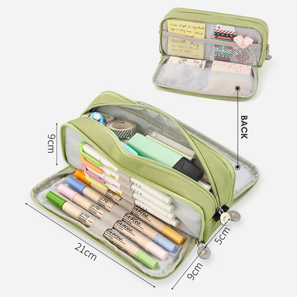 Pencil Case Large Capacity Pencil Pouch Box Stationery Zipper Pocket for School Home Storage Multilayer Pocket Office