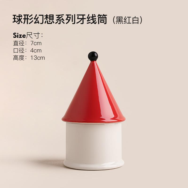 Light Luxury House Toothpick Box Decoration Table Toothpick Floss Cotton Swab Organizer Modern Home Creative Ceramic Storage Box