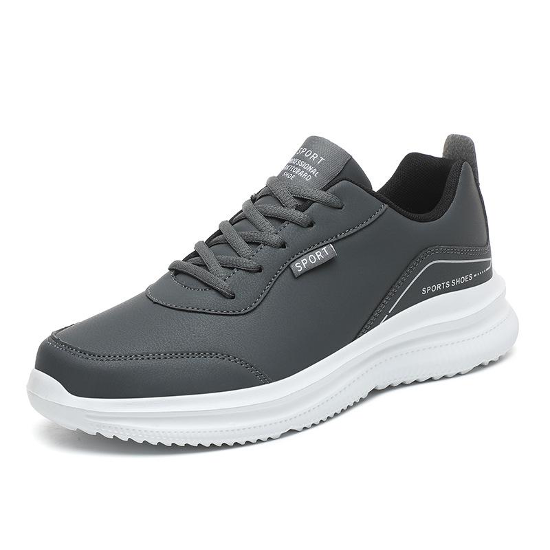 Autumn and winter large size 48 pure black men's shoes sports running light casual shoes leather multi-functional shoes men