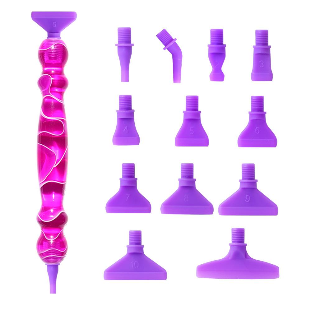 13pcs Diamond Art Painting Pen Kit - Ergonomic Resin Pen with 12pcs Screw Thread Tips, Multi Placer Tips for DIY Crafts
