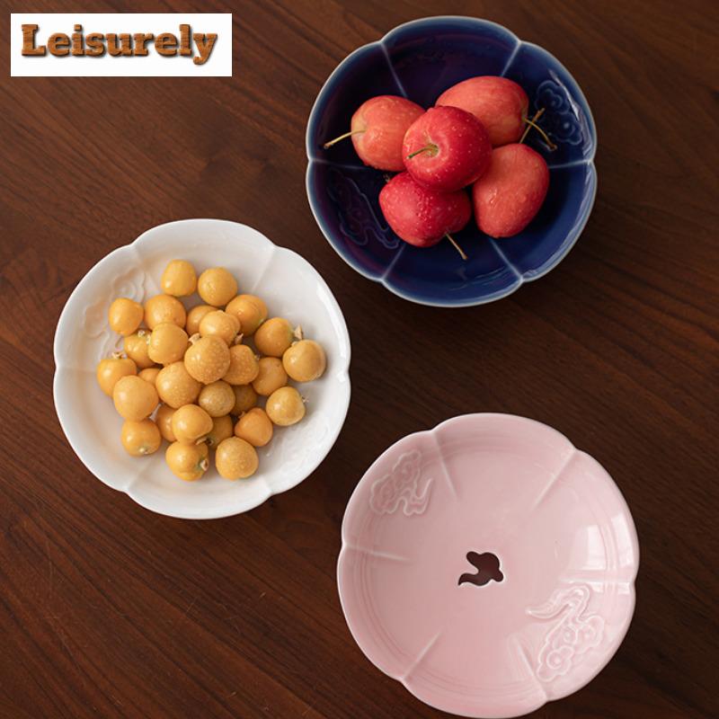 Čínské příznivé mraky Odkapávací misky na ovoce Vintage talíř na pečivo Stojan na dort Servírovací podnos na candy bar Dekorace čajového servisu