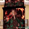 Juegos de cama de Demon Slayer Funda nórdica de dibujos animados Ropa de cama para niños y niñas Tamaño individual Doble Ropa de cama suave Decoración para el hogar Edredón de anime
