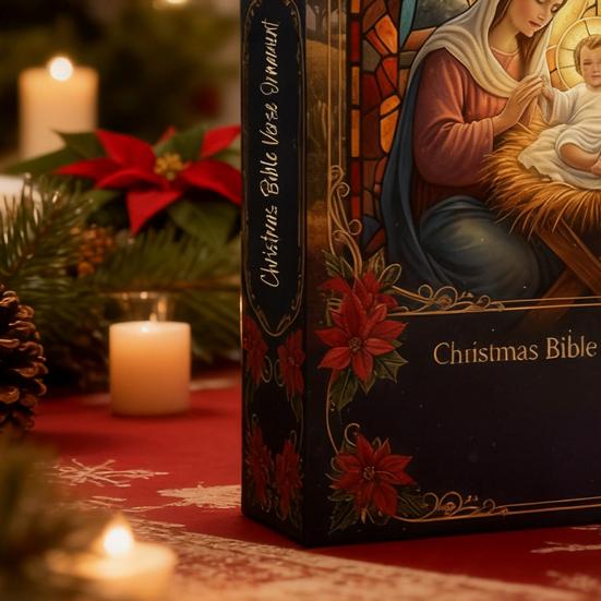 Biblický verš Adventní kalendář 2025 24denní Odpočítávací krabička do Vánoc s kartičkami s Písmem Náboženský křesťanský dárek