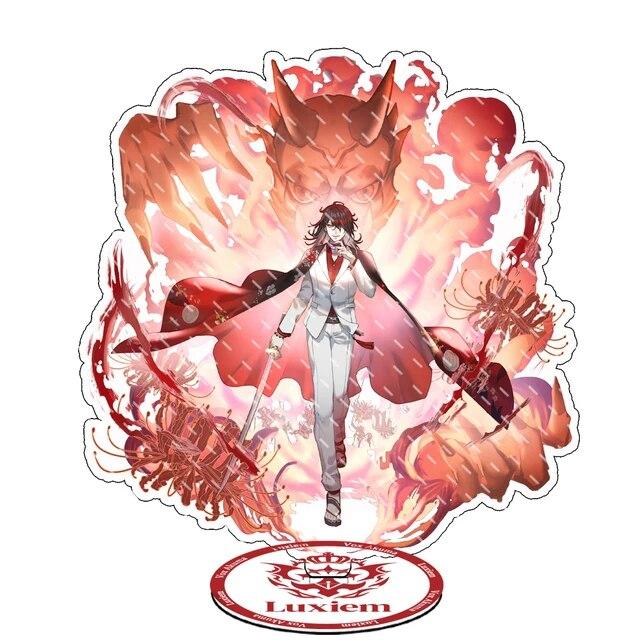 Anime Luxiem VTuber Figures Acrylic Stand Shu Mysta Luca Ike Vox Character Desk Decor Fan Gifts Cosplay Hot Key Chains