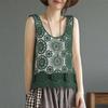 ZANZEA Women Summer Casual O-neck Sleeveless Hollow Out Crochet Tank Tops