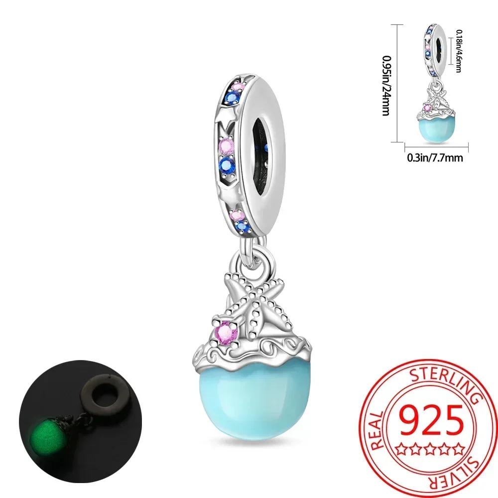 Kupfer Blau Ozean Serie Perlenanhänger Passend Für Das DIY Armband Der Marke Damenschmuck Freundin Geschenke