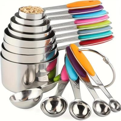 5pcs/10pcs, Measuring Cups And SpoonsSet, Stainless Steel Measuring Spoon, Coffee Measuring Spoon, Baking Tools, Graduated Measuring Spoon,