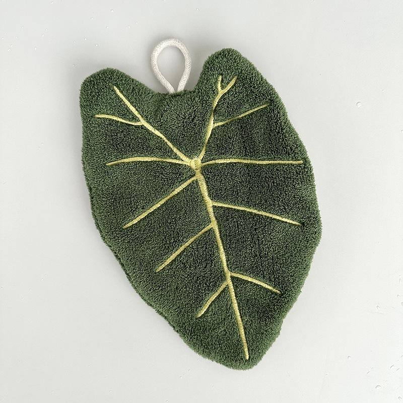 

Мягкое двухслойное полотенце для рук в форме листа, утолщенное, впитывающее, подвесное, быстросохнущее, носовой платок, тряпка