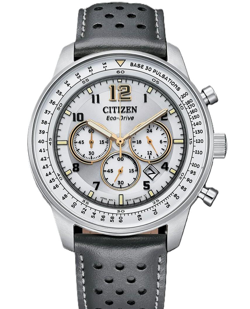 

CITIZEN Eco-Drive Хронограф Кожаные Мужские Часы CA4500-24H